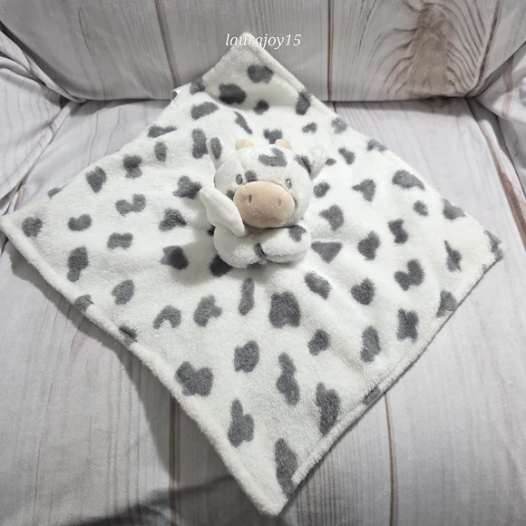 Carters Cow Calf Plush Lovey Mini Security Blanket Gray White 2024 - Picture 4 of 10
